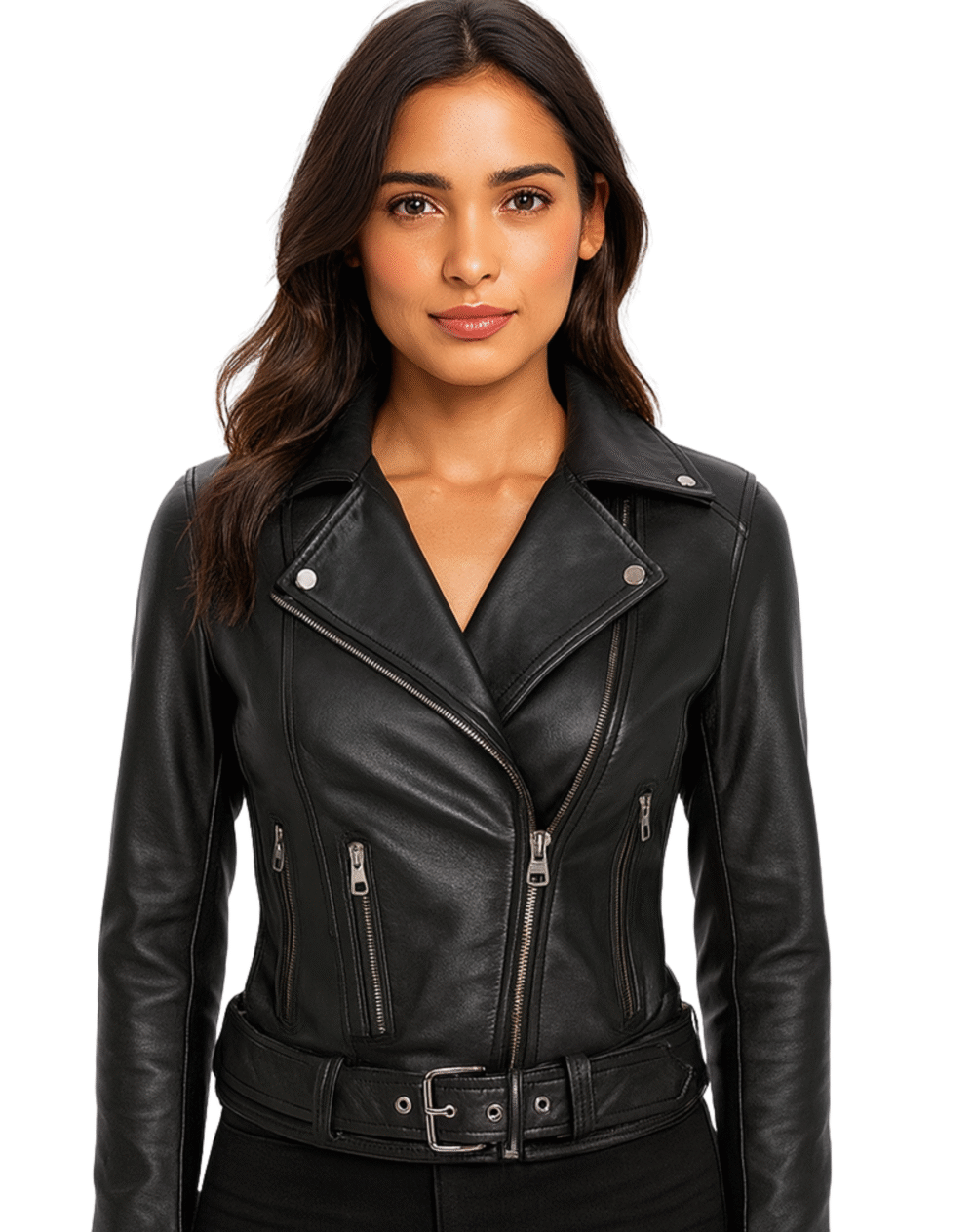 Black Asymmetrical Leather Moto Jacket