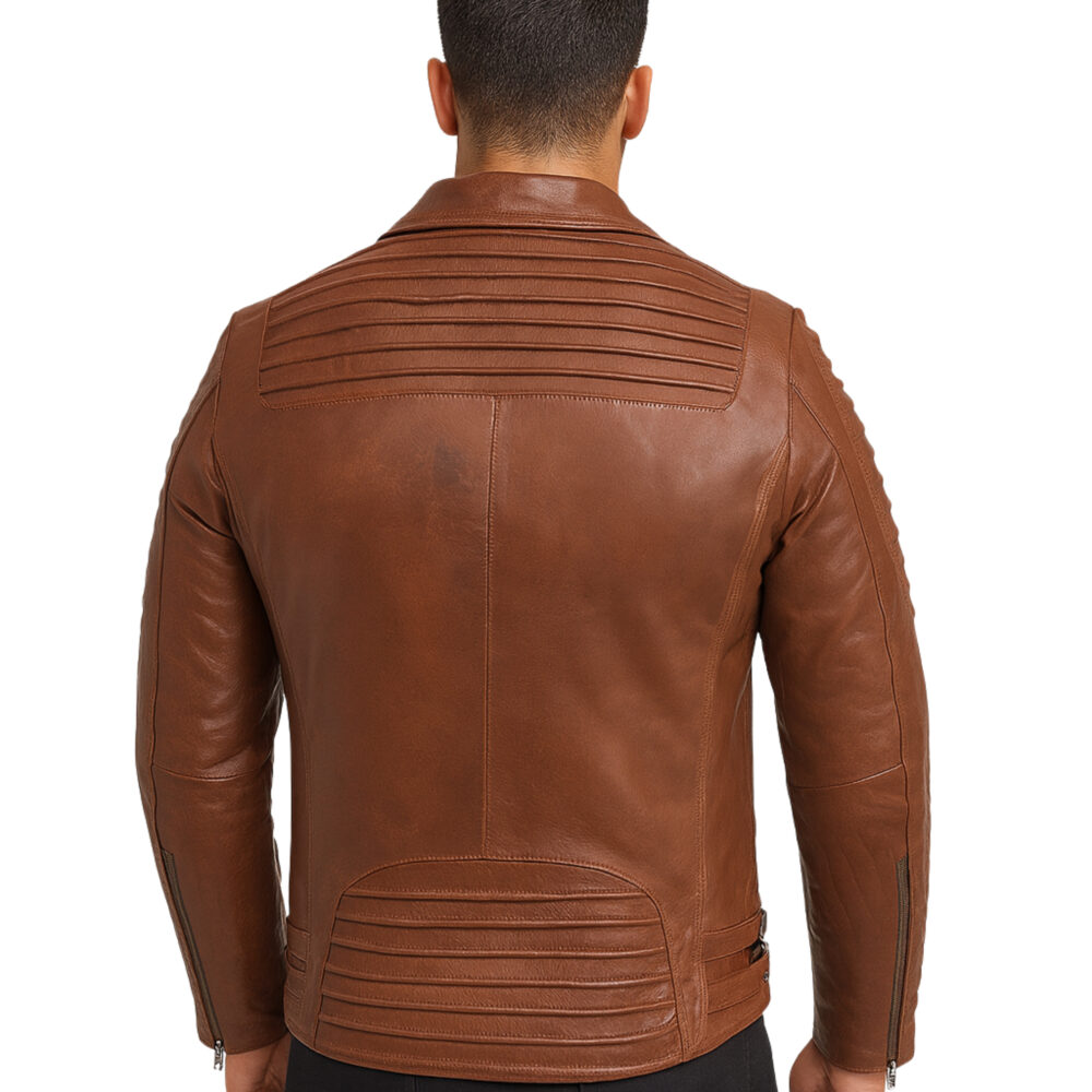 Classic Brown Leather Jacket For Mens