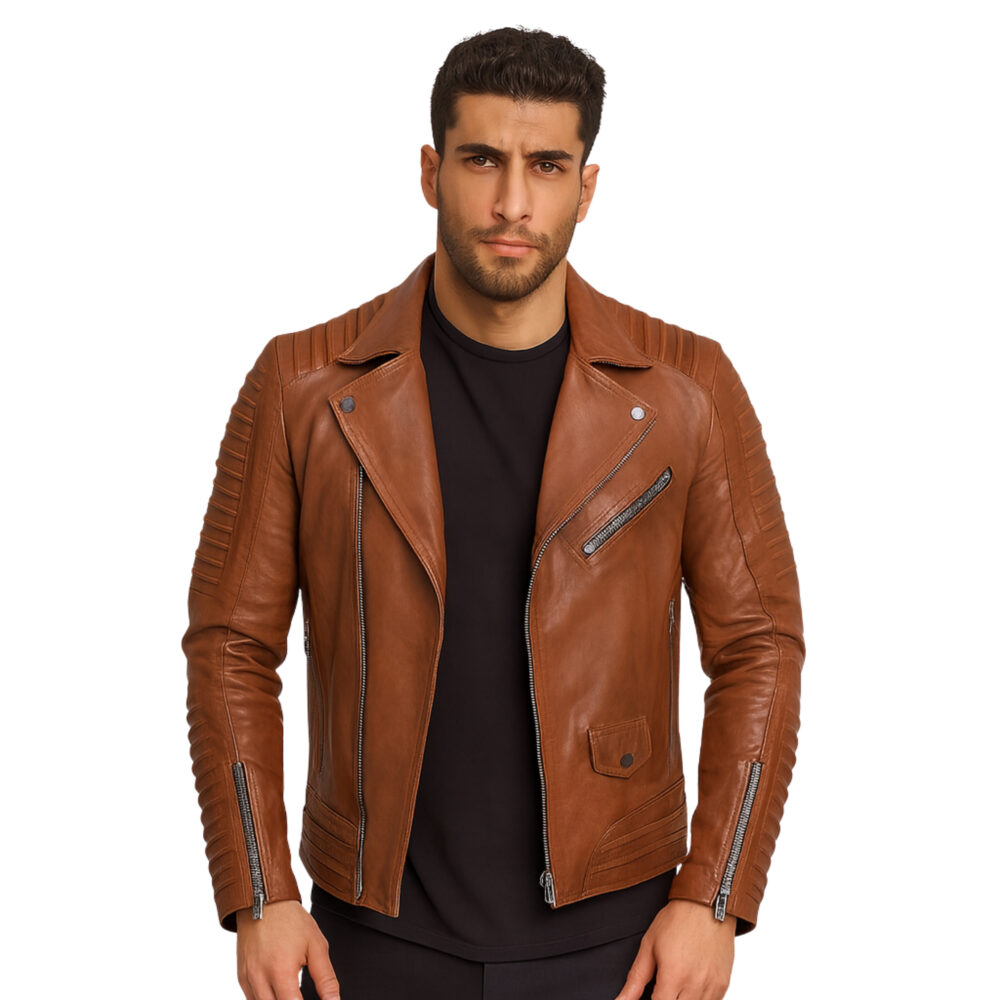 Mens Classic Brown Leather Jacket