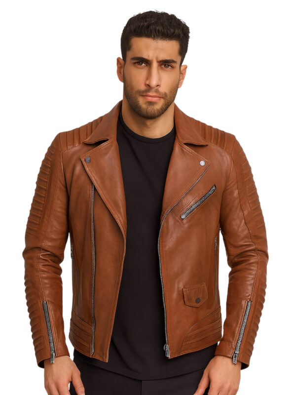 Mens Classic Brown Leather Jacket