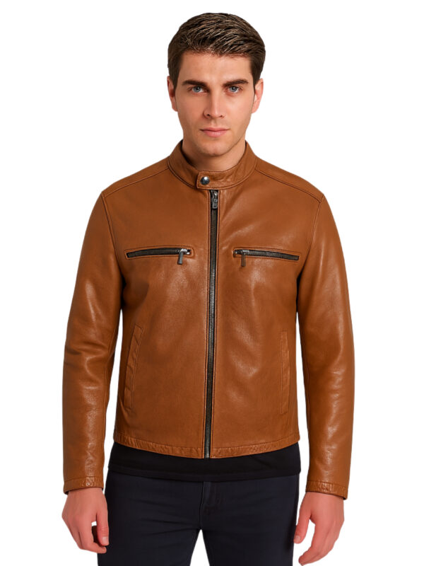 Mens Vintage Brown Biker Leather Jacket