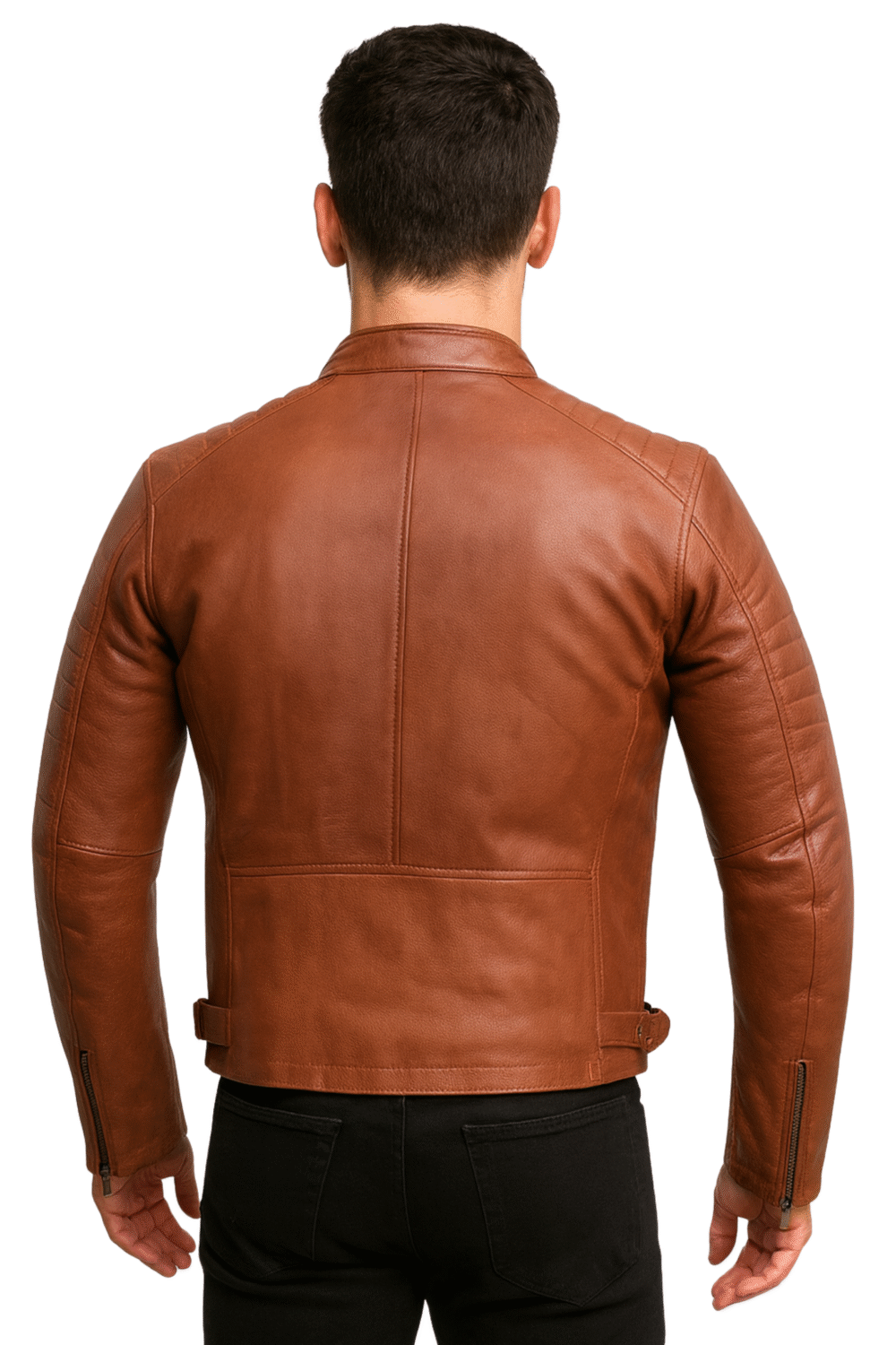 Stylish Brown Biker Leather Jacket for Mens